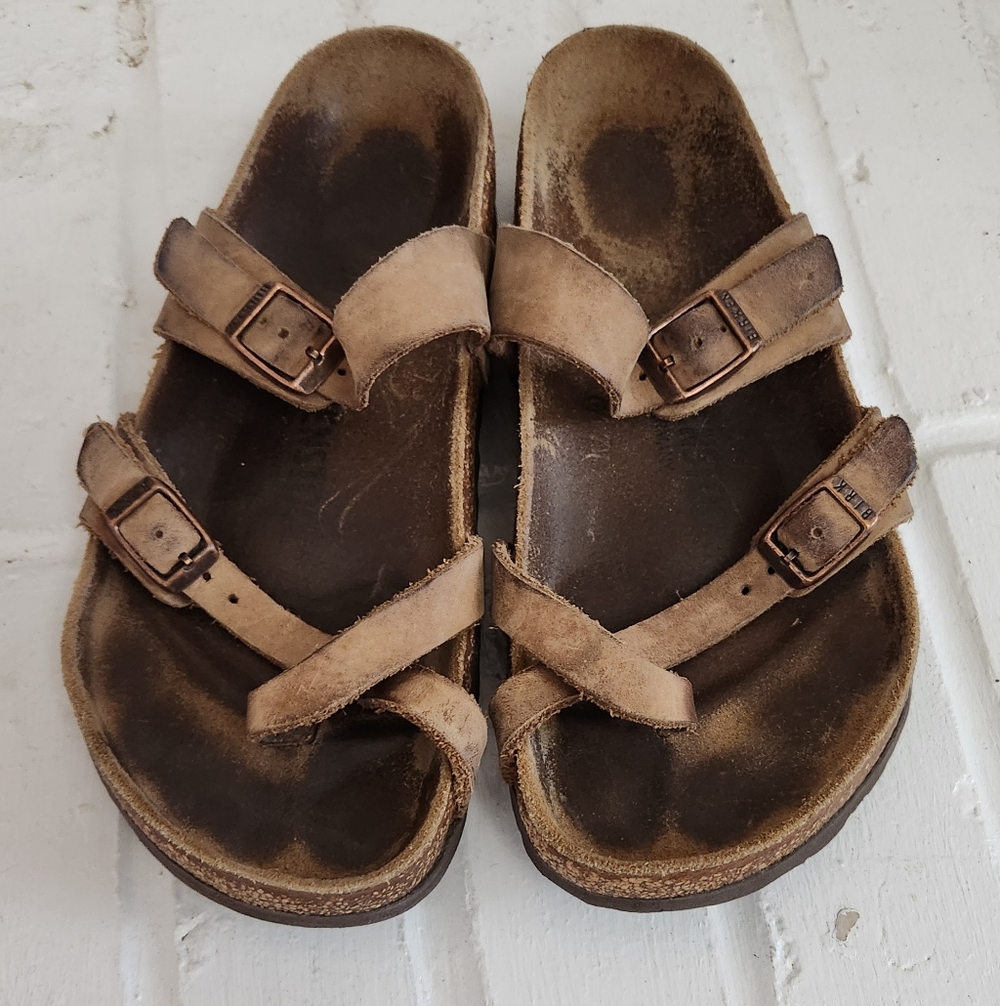 Birkenstock Tan Double-Strap Sandals , Size 37
